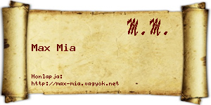 Max Mia névjegykártya